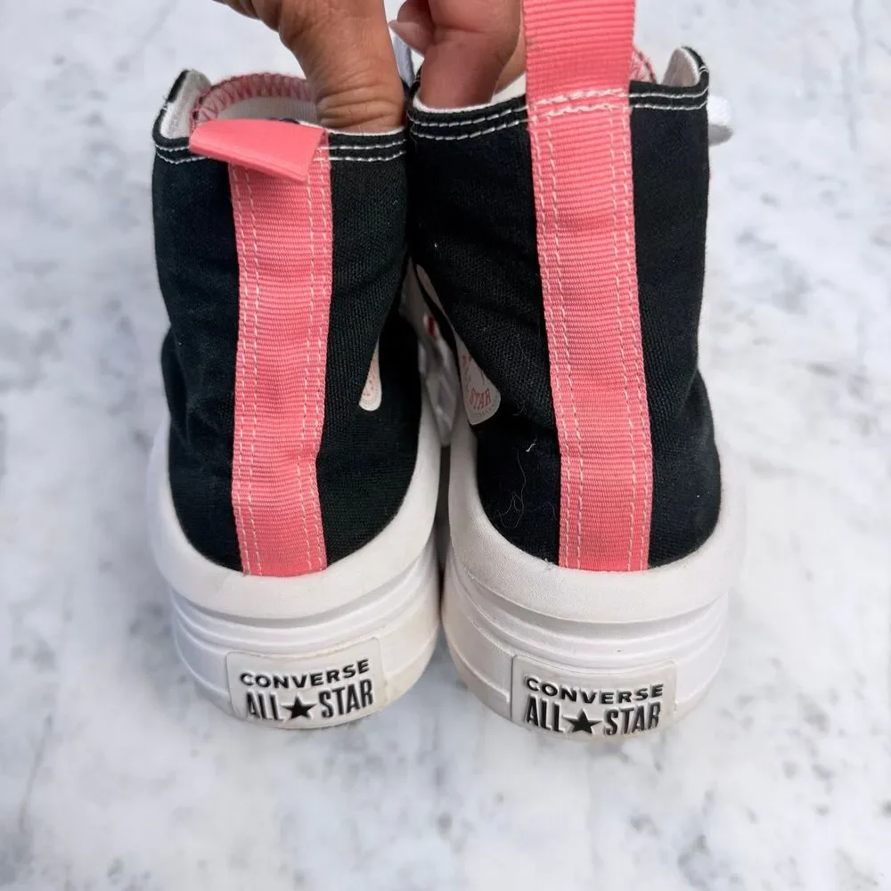 Converse Chuck Taylor All Star Move Hi - Black Pink White Platform 5.5